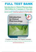 Test Bank For Introduction to Clinical Pharmacology 10th Edition By Constance Visovsky, Cheryl Zambroski, Shirley Hosler 9780323755351 Chapter 1-20 Complete Guide .
