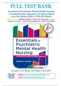 Test Bank for Essentials of Psychiatric Mental Health Nursing: A Communication Approach to Evidence-Based Care 3rd Edition by Elizabeth M. Varcarolis 9780323389655 Chapter 1-28 | Complete Guide A+