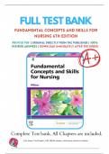 Test Bank for Fundamental Concepts and Skills for Nursing 6th Edition by Williams ISBN 9780323694766 All Chapters 1-40 | Complete Guide A+
