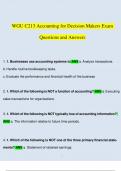 WGU C213 Accounting for Decision Makers Exam Questions and Answers Latest (2023 / 2024) (Verified Answers)