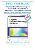 Test Bank For Clayton's Basic Pharmacology for Nurses 18th Edition By Michelle Willihnganz; Samuel L. Gurevitz; Bruce D. Clayton 9780323550611 Chapter 1-48 Complete Guide .