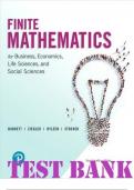 TEST BANK for Finite Mathematics for Business, Economics, Life Sciences, and Social Sciences 14th Edition by Raymond Barnett, Michael Ziegler and  Karl Byleen ISBN-13 978-0130338402.  Chapter 1-11. 
