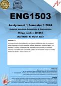 ENG1503 Assignment 1 (COMPLETE ANSWERS) Semester 1 2024 (285853)- DUE 13 March 2024