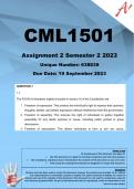 CML1501 Assignment 2 (COMPLETE ANSWERS) Semester 2 2023 (638838) - DUE 19 September 2023