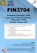 FIN3704 Assignment 3 (COMPLETE ANSWERS) Semester 1 2024 (191286) - DUE 28 March 2024