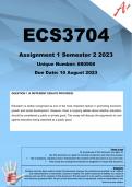 ECS3704 Assignment 1 (4 COMPLETE ESSAY ANSWERS) Semester 2 2023  (880908)