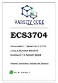 ECS3704 Assignment 1 (ANSWERS) Semester 2 2023 (880908) - DISTINCTION GUARANTEED