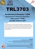 TRL3703 Assignment 2 (COMPLETE ANSWERS) Semester 1 2024 (639086) - DUE 28 March 2024