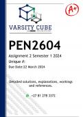 PEN2604 Assignment 2 (DETAILED ANSWERS) Semester 1 2024  - DISTINCTION GUARANTEED