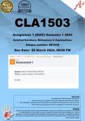CLA1503 Assignment 1 (QUIZ COMPLETE ANSWERS) Semester 1 2024 (281638) - DUE 26 March 2024