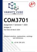 COM3701 Assignment 1 (DETAILED ANSWERS) Semester 1 2024 - DISTINCTION GUARANTEED