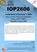 IOP2606 Assignment 4 (COMPLETE ANSWERS) Semester 1 2024 (290879) - DUE 3 April 2024