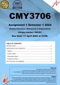 CMY3706 Assignment 1 (COMPLETE ANSWERS) Semester 1 2024 (566301) - DUE 11 April 2024 