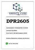 DPR2605 Assignment 3 (ANSWERS) Semester 2 2023 - DISTINCTION GUARANTEED