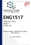 ENG1517 Assignment 1 (DETAILED ANSWERS) 2024 - DISTINCTION GUARANTEED 