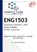 ENG1503 Assignment 2 (Q1 & Q2 DETAILED ANSWERS) Semester 1 2024 (285864) - DISTINCTION GUARANTEED