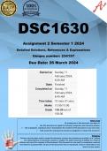 DSC1630 Assignment 2 (100% COMPLETE ANSWERS) Semester 1 2024 (234157)- DUE 26 March 2024