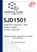 SJD1501 Assignment 4 (DETAILED ANSWERS) Semester 1 2024 (619256) - DISTINCTION GUARANTEED 