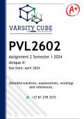 PVL2602 Assignment 2 (DETAILED ANSWERS) Semester 1 2024 - DISTINCTION GUARANTEED
