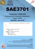 SAE3701 Assignment 1 (QUIZ ANSWERS) 2024 - DUE March 2024