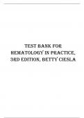 Test Bank for Hematology in Practice, 3rd Edition, Betty Ciesla