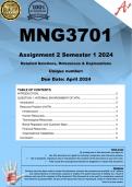 MNG3701 Assignment 2 (COMPLETE ANSWERS) Semester 1 2024 - DUE April  2024