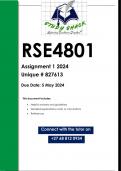 RSE4801 Assignment 1 (QUALITY ANSWERS) 2024