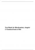 Test Bank for Biochemistry chapter 2 Chemical basis of life