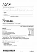 AQA AS LEVEL PYSCHOLOGY PAPER 1 Introductory Topics in Psychology 7181-1 JUNE 2022- QUESTION PAPER