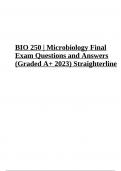 BIO 250 Microbiology: Final Exam Questions and Answers Graded A+ 2023.