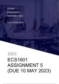ECS1601 ASSIGNMENT 5 SEMESTER 1 2023 DUE 10 MAY
