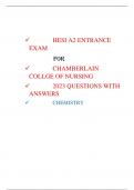 HESI A2 ENTRANCE  EXAM 2023 QUESTIONS WITH  ANSWERS  CHEMISTRY