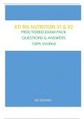 ATI RN NUTRITION V1 & V2  PROCTORED EXAM PACK QUESTIONS & ANSWERS 100% Verified