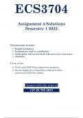 ECS3704 - ASSIGNMENT 4 SOLUTIONS (SEMESTER 01 - 2023)