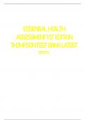 ESSENTIAL HEALTH ASSESSMENT 1ST EDITION BY THOMPSON TEST BANK 