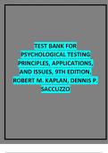 TEST BANK FOR PSYCHOLOGICAL TESTING PRINCIPLES, APPLICATIONS, AND ISSUES
