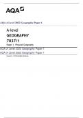 AQA A Level 2022 Geography Paper 1