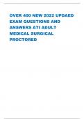 OVER 400 QUESTIONS- ATI ADULT MEDICAL SURGICAL EXAM -Q&A