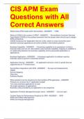 CIS APM Exam Questions with All Correct Answers 