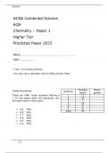 GCSE Combined Science AQA Chemistry – Paper 1 Higher Tier Predicted Paper 2023