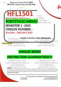 HFL1501 PORTFOLIO MEMO - MAY/JUNE 2023 - SEMESTER 1 2023 - UNISA ( UNIQUE MEMO - DISTINCTION GUARANTEED!)