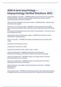 AQA A level psychology – biopsychology Verified Solutions 2023.