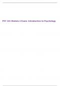 PSY 101 Module 4 Exam: Introduction to Psychology
