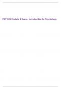 PSY 101 Module 1 Exam: Introduction to Psychology