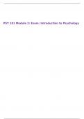 PSY 101 Module 2: Exam: Introduction to Psychology 
