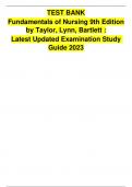 Summary (Complete all chapters 1-46 ,Answered with rationales) TEST BANK FOR FUNDAMENTALS OF NURSING 9TH EDITION BY TAYLOR_ 2023.