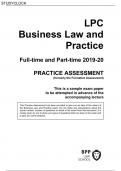 LPC Business Law and Practice Full-time and Part-time 2019-20 PRACTICE ASSESSMENT (formerly the Formative Assessment)