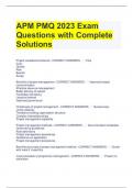 APM PMQ 2023 Exam Questions with Complete Solutions 