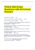 TCOLE 2023 Exam Questions with All Correct Answers 