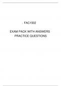 FAC1502 EXAM PACK WITH ANSWERS/SOLUTIONS